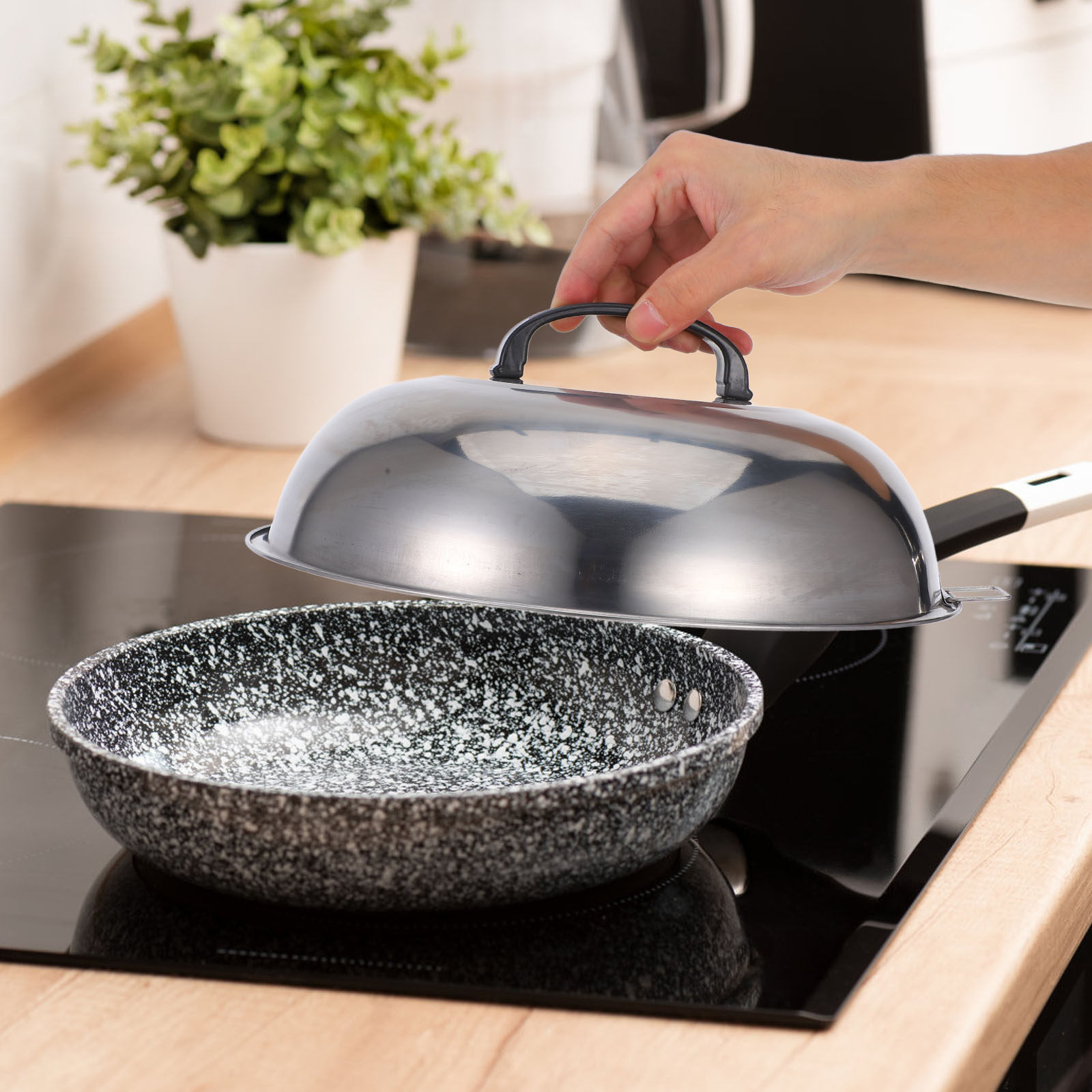 Kitchen Gadgets Useful - Stainless Steel Thickened Pot Cover Heavy