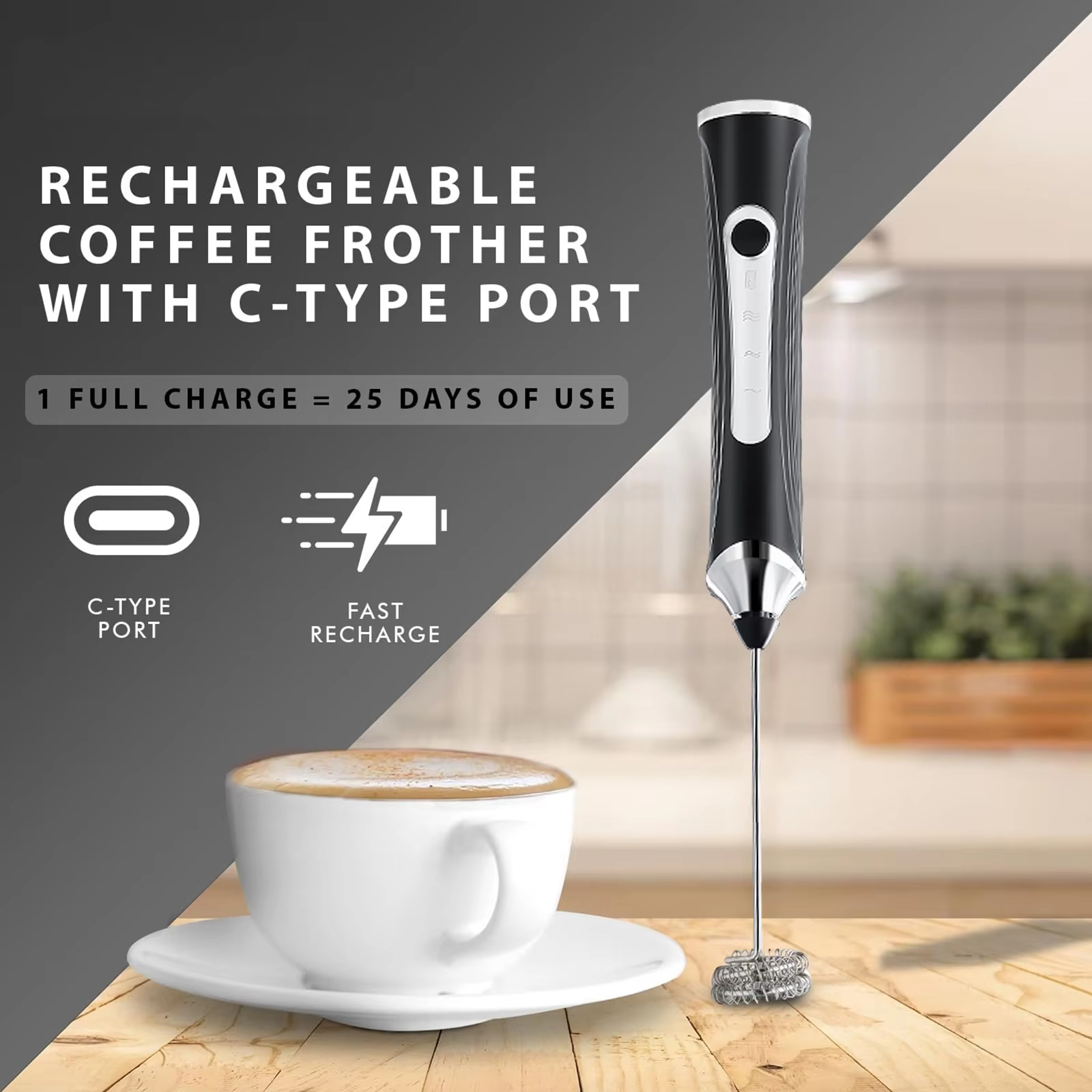 Kitchen Gadgets Blender - Electric milk frother, milk coffee mixer,