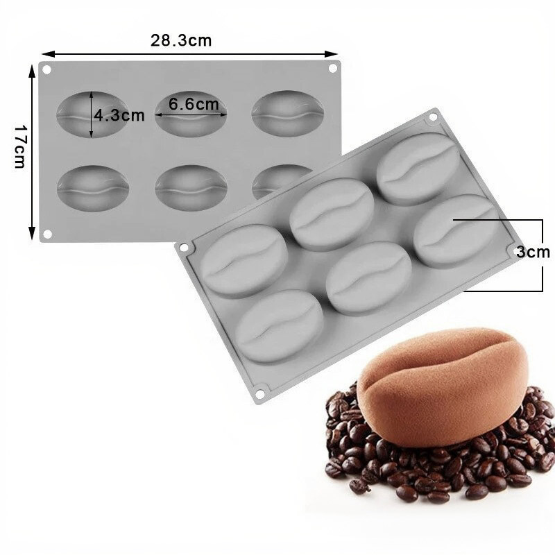 Kitchen Gadgets Useful - 6/12/28 Cavity Coffee Bean Silicone Baking