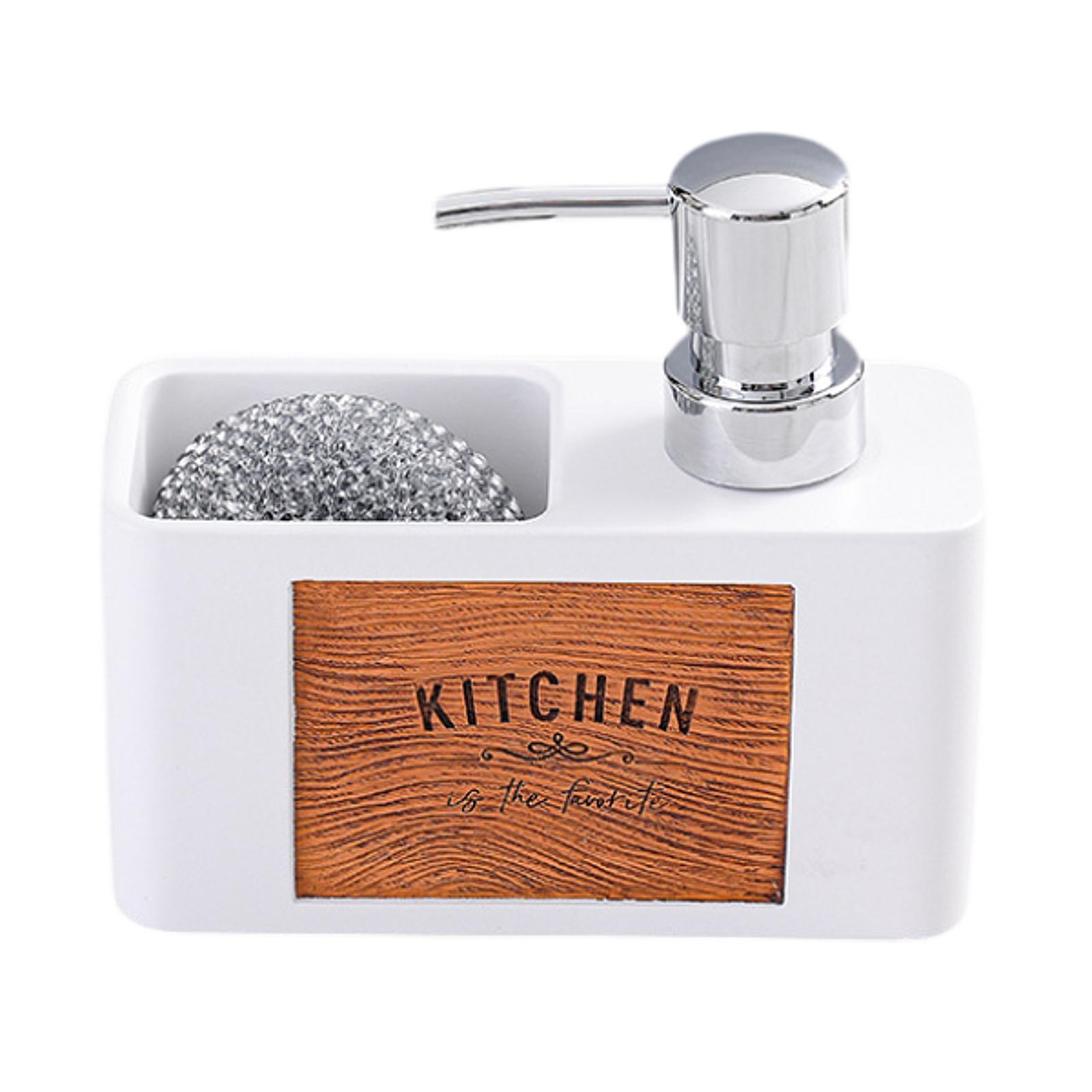 Kitchen Gadgets Dispenser Brush Holder - Kitchen Soap Dispenser with Sponge Holder