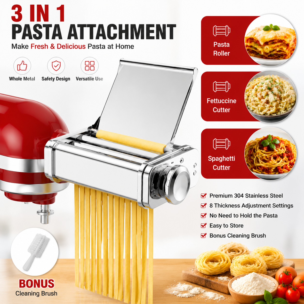Kitchen Gadgets Useful - Gvode 3 in 1 Pasta Attachment