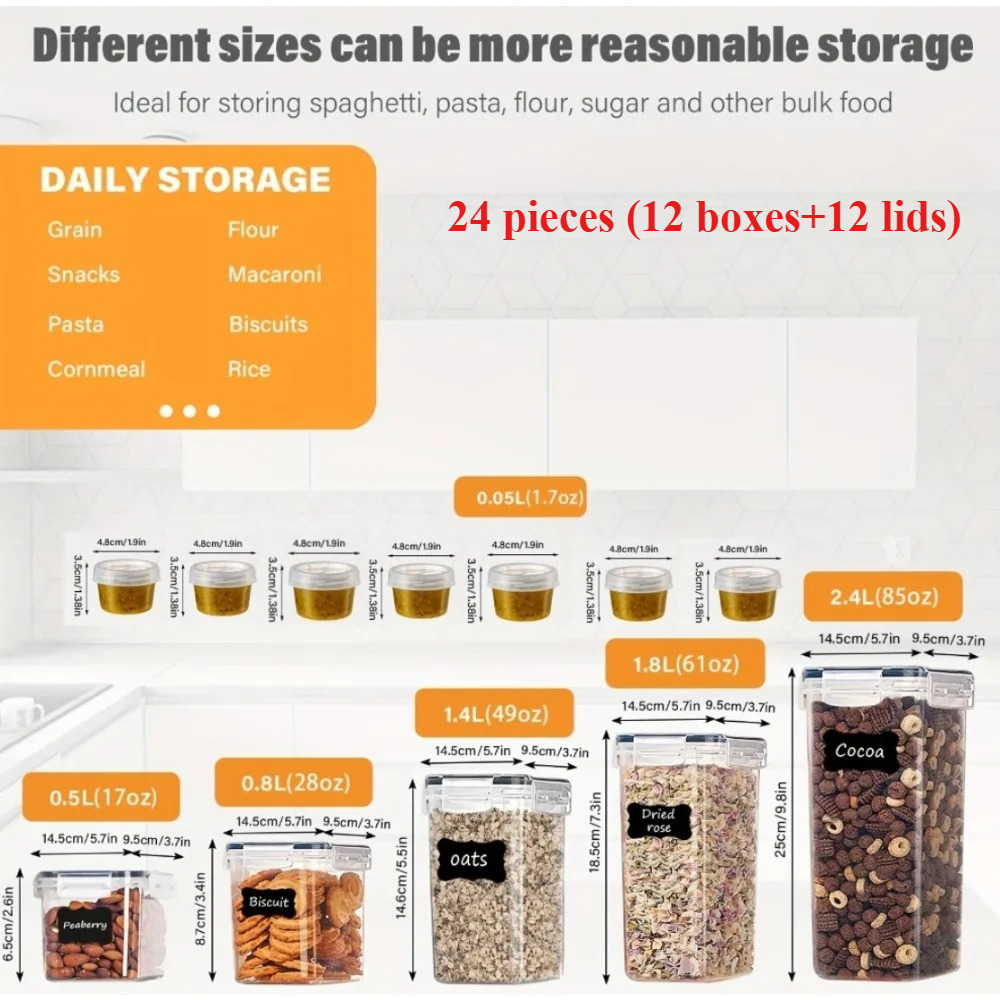 24Pcs Food Storage Containers  - Kitchen Gadgets Oxo recension och pris