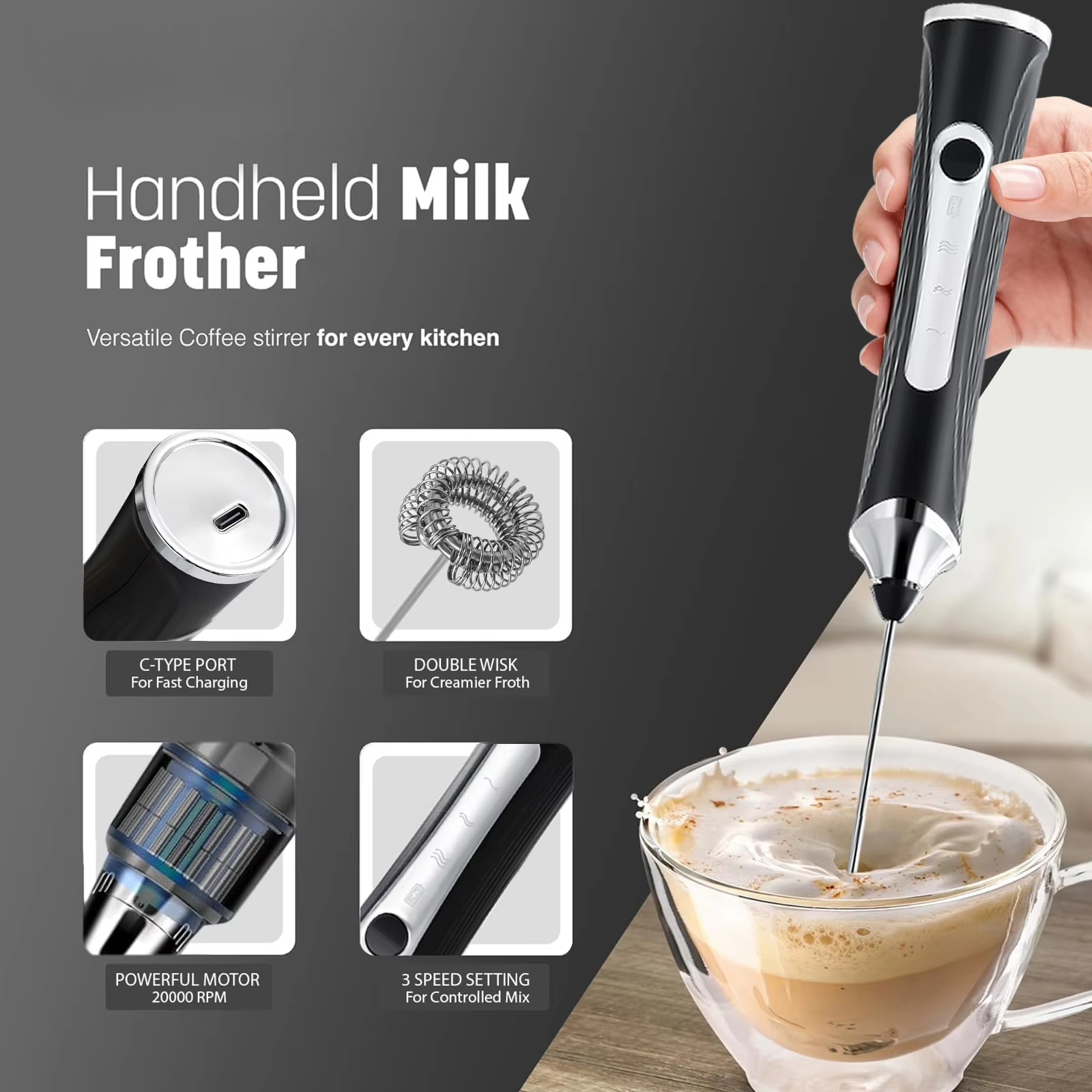 Electric milk frother, milk co - Kitchen Gadgets Blender recension och pris