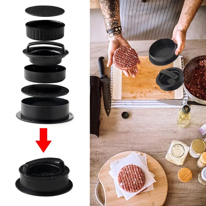 Round Hamburger Burger Press B - Kitchen Helper Gadgets recension och pris