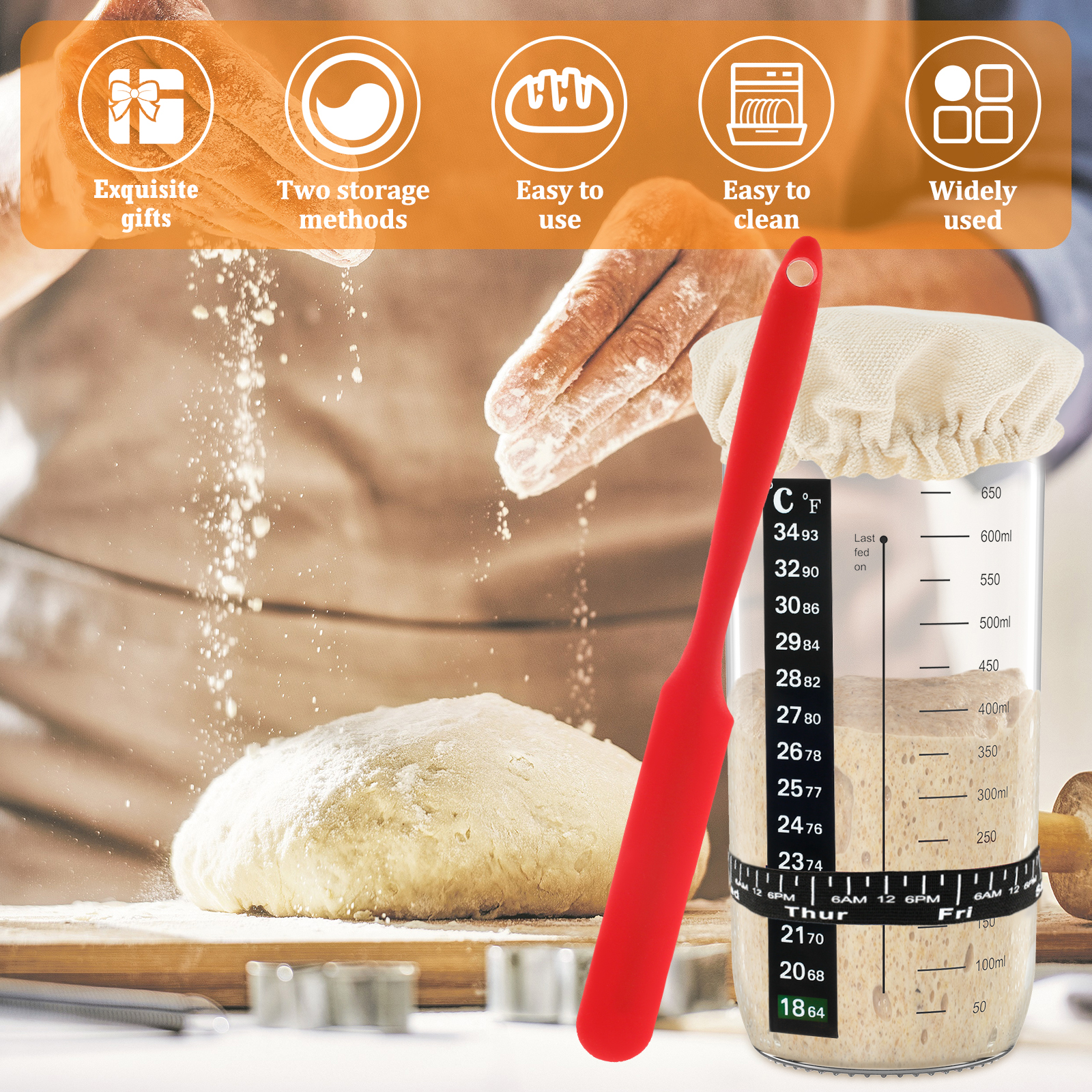 7Pcs Dough Starter Jar Laber S - Kitchen Gadgets Under 100 recension och pris