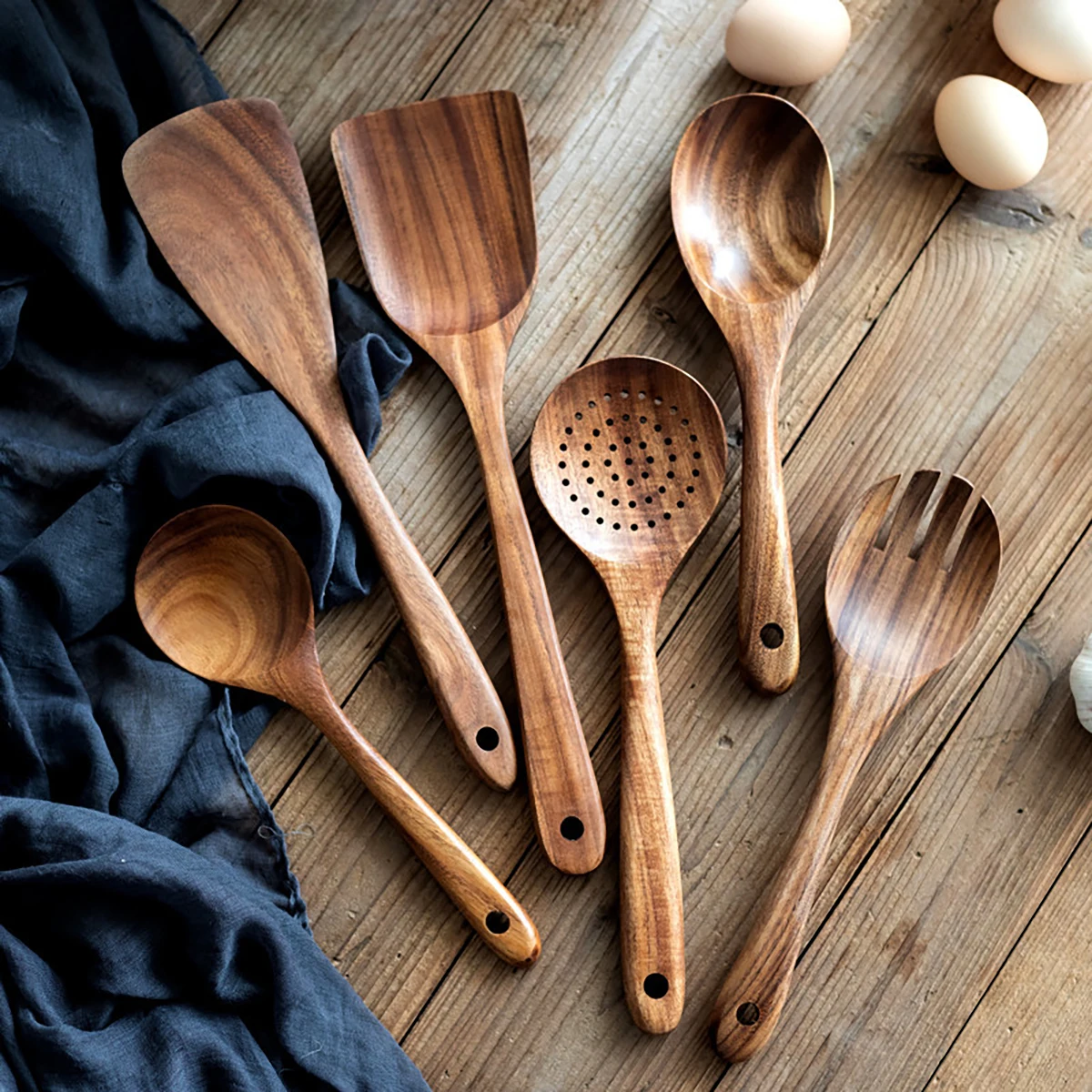 6PCS Wood Kitchenware Cooking  - Kitchen Gadgets Under 100 recension och pris