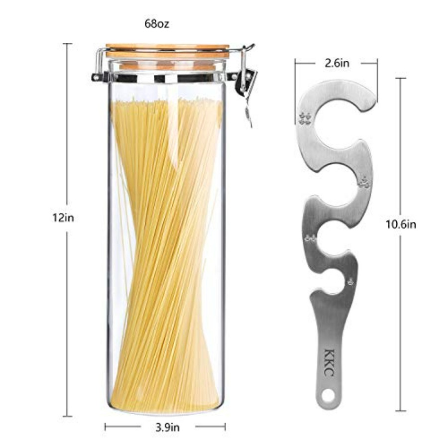 Glass Pasta Storage Container  - Pasta Measuring Tool recension och pris