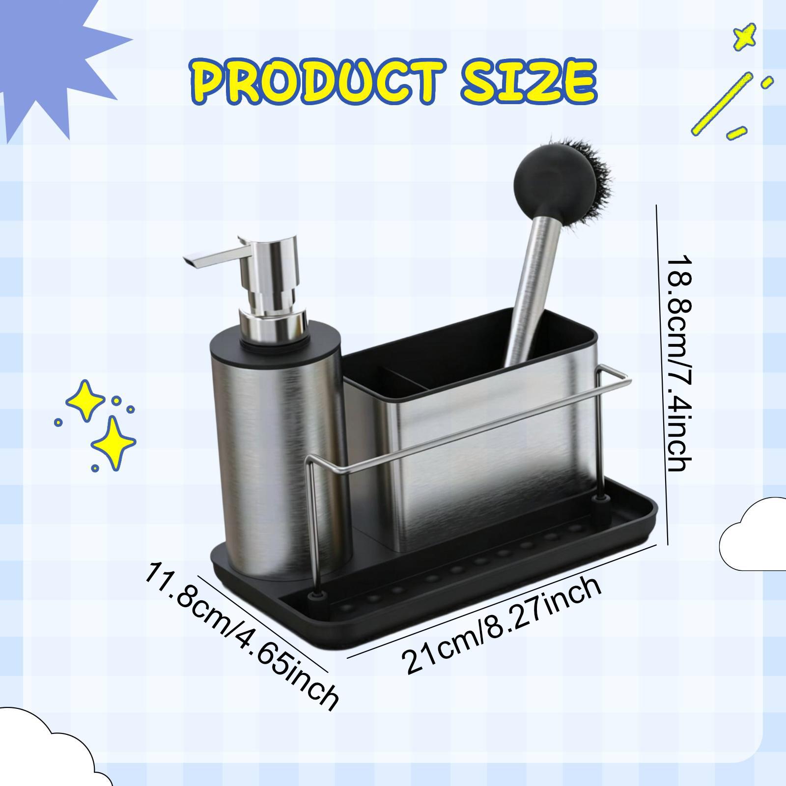 Kitchen Soap Dispenser Set Bru - Kitchen Gadgets Dispenser Brush Holder recension och pris