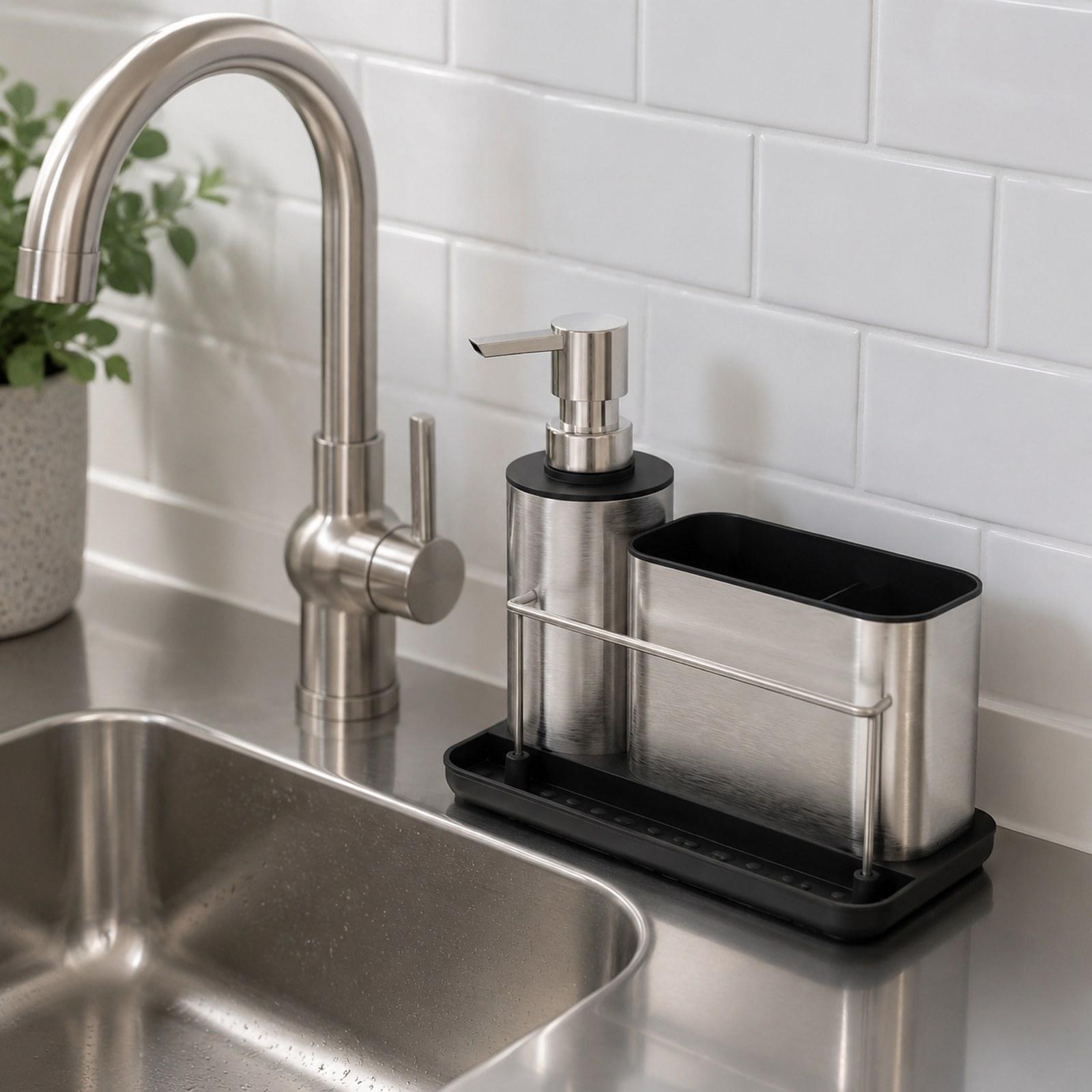 Kitchen Soap Dispenser Set Bru - Kitchen Gadgets Dispenser Brush Holder recension och pris