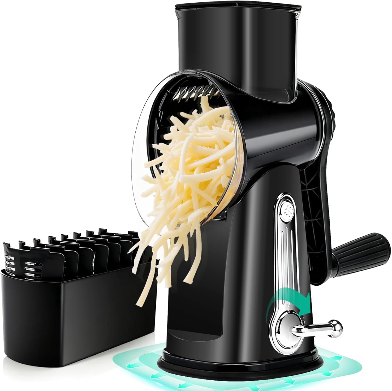 Rotary Cheese Grater with 5 Bl - Kitchen Gadgets Useful recension och pris