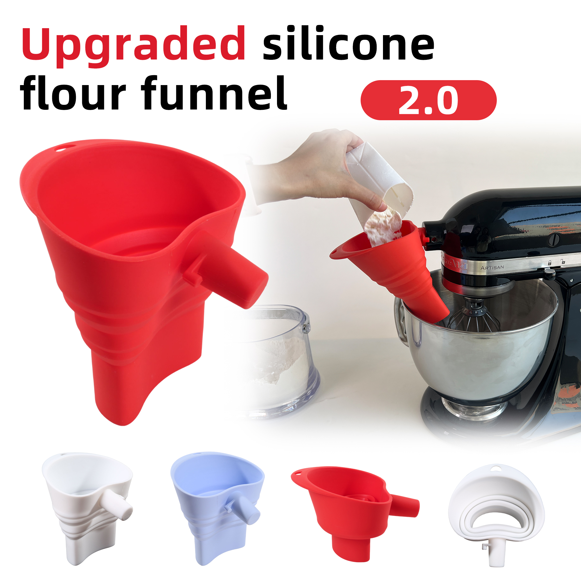 1/3pcs mix Silicone Flour Funn - Kitchen Gadgets Blender recension och pris